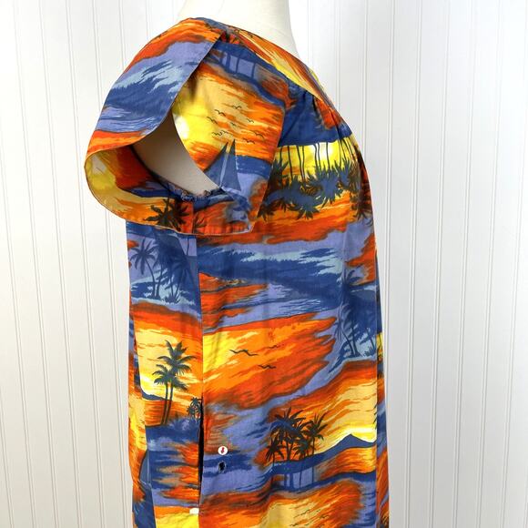 VTG Pacific Isle Creations of Hawaii Womens 20 Muu Muu Dress Sunset Tropical USA - Picture 10 of 11